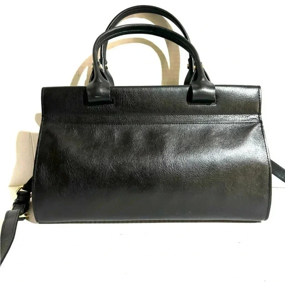 Halston Heritage black leather satchel handbag - Picture 2 of 12
